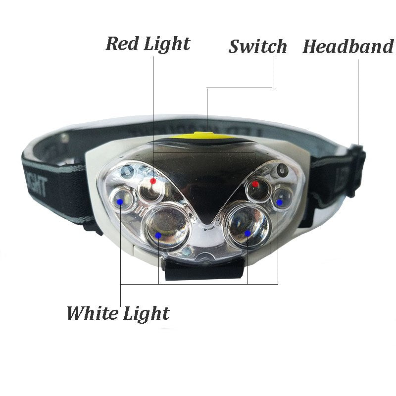 LED Headlight Head Bike Lamp Light Infrared Ray Mini Waterproof 800Lm 3 Modes 3xAAA battery Headlamp With Headband