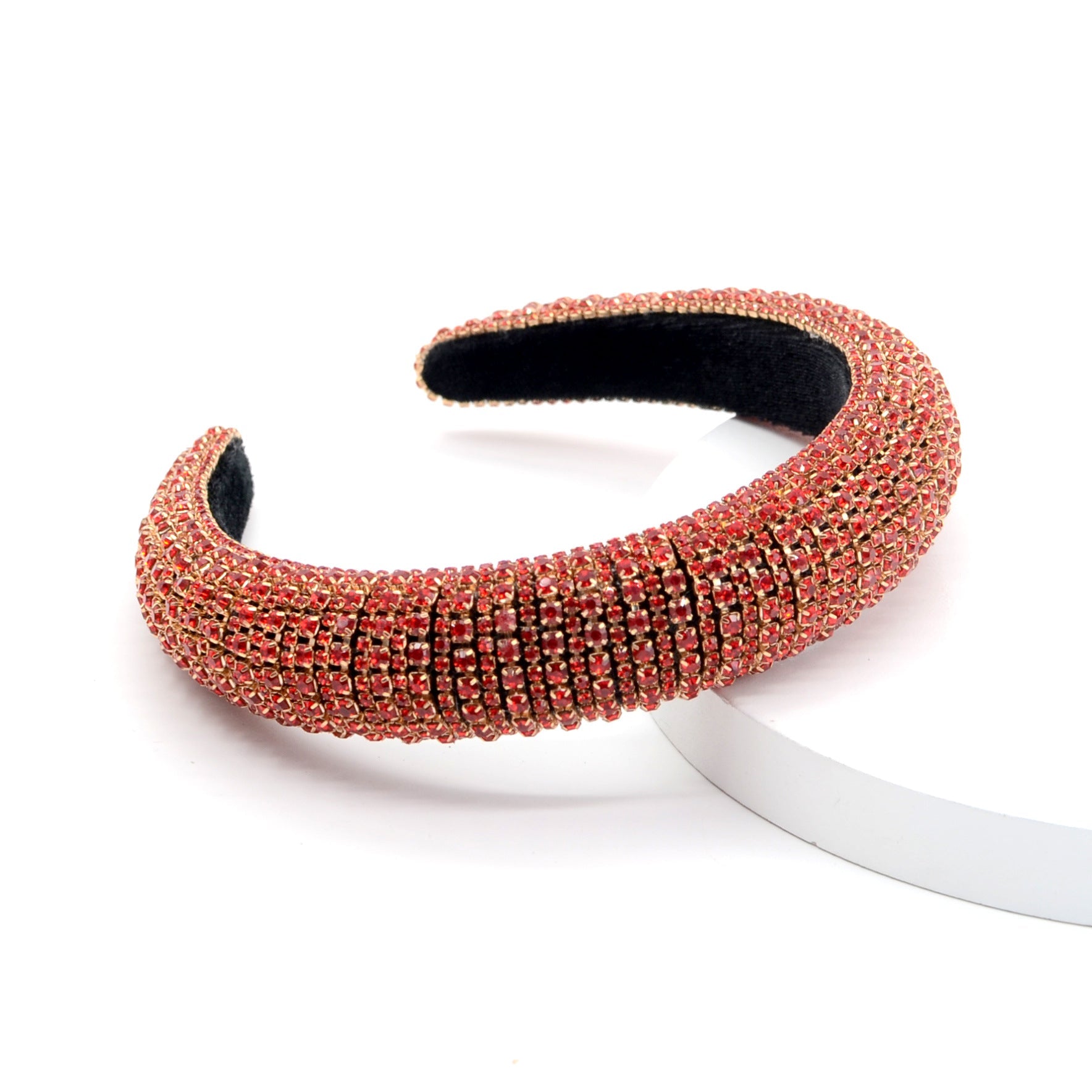 Luxury Sparkly Full Crystal Pearl Baroque Hairband Padded Rhinestone Princess Headband For Headdress Birthday Hair Jewelry