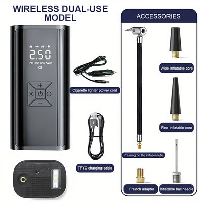 6000mAh Portable Car Air Compressor 12V 150PSI Electric Cordless Tire Inflator Pump for Motorcycle Bicycle Boat AUTO Tyre Balls
