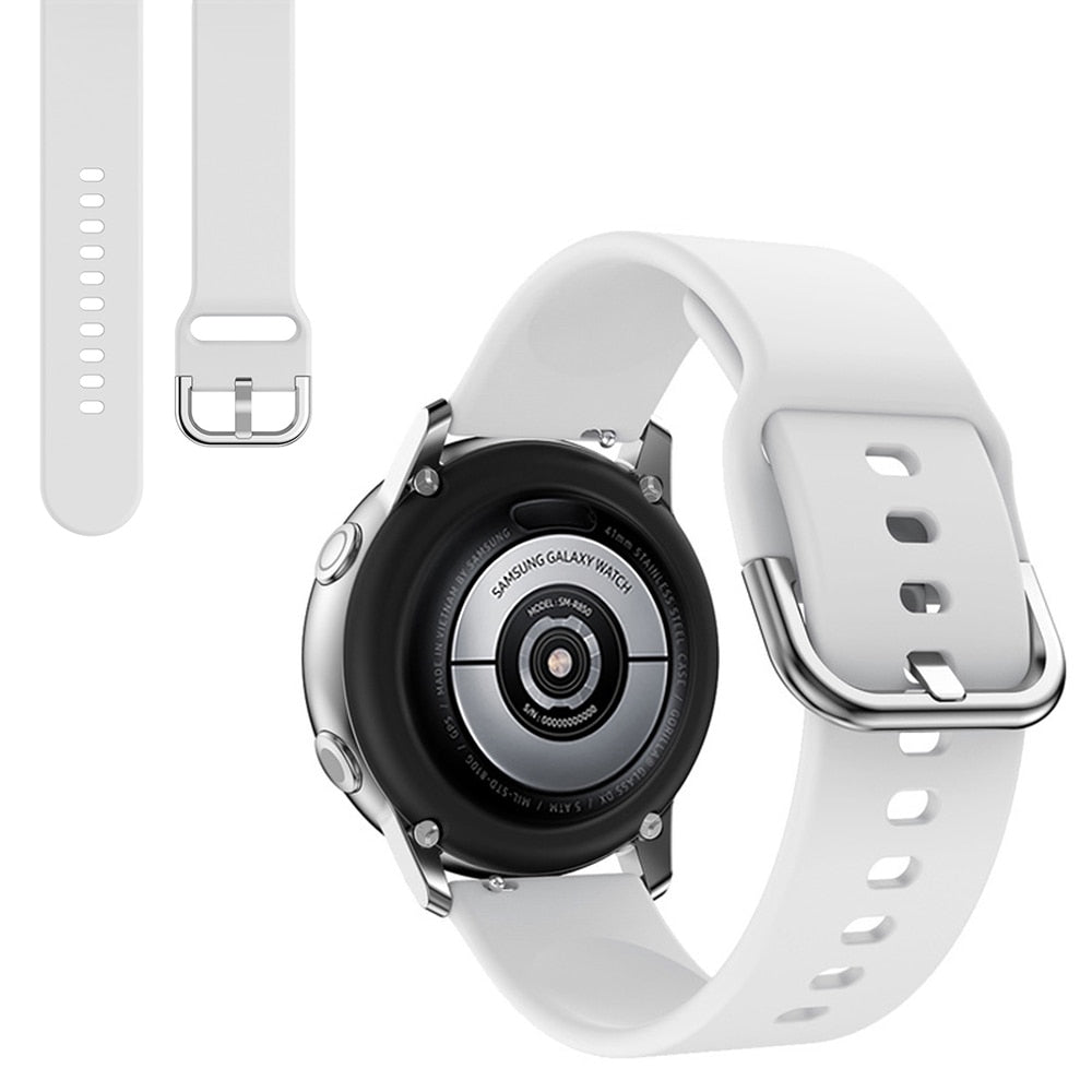 Suitable for Samsung Galaxy Watch Active2 Solid Color Silicone Strap 20/22mm Universal Strap