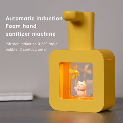 Cute Cat Rechargeable Touchless Automatic Soap Dispenser 400ml Kids foam Soap Dispenser with Night Light