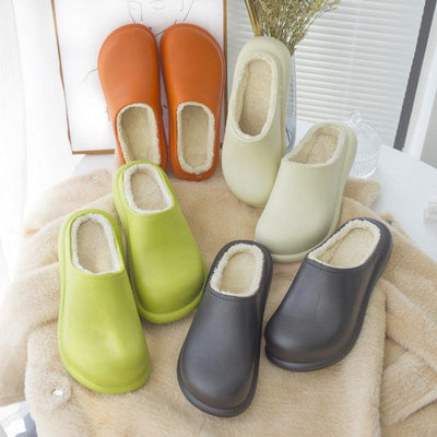 New Winter Women Slipper Soft Bottom Plush Home Shoes Slippers Indoor Waterproof Non-Slip Memory Foam Comfy Fluffy Fur Memory Foam Boots House Shoes Thick Sole 6cm