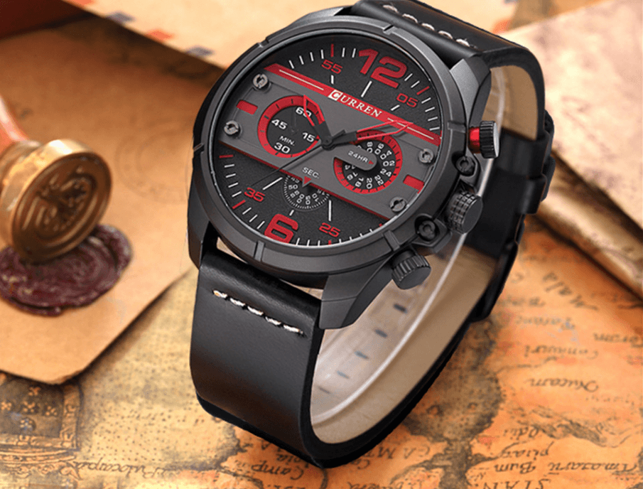 Men's Waterproof Retro Style Watch With Excellent Background, Chronometers Large Numbers Perfect Gift