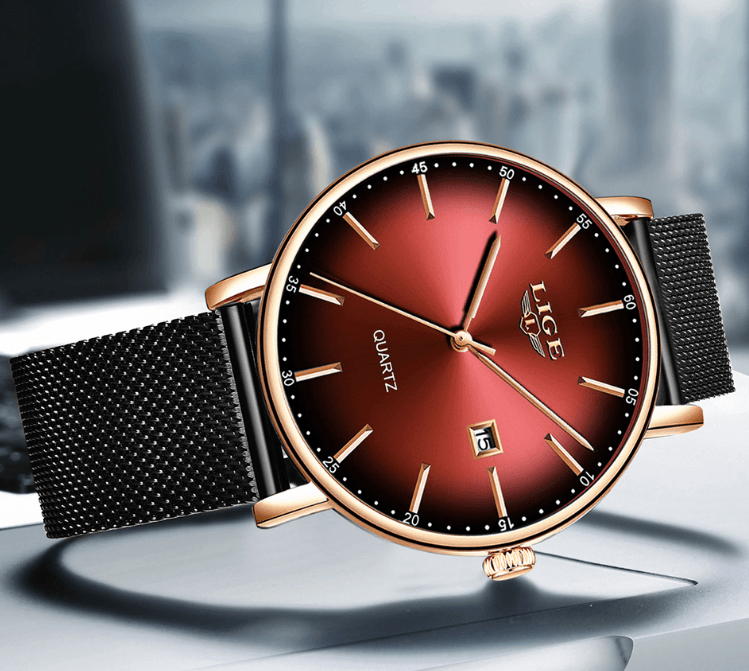 Men's Elegant Watch With Stainless Steel Straps And Special Date Display Excellent Look Unique Design Perfect Gift
