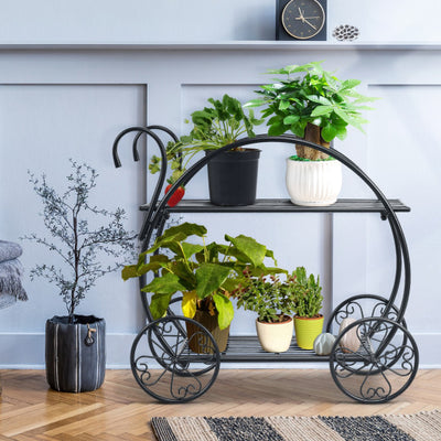 Heavy Duty Metal Flower Cart Plant Stand