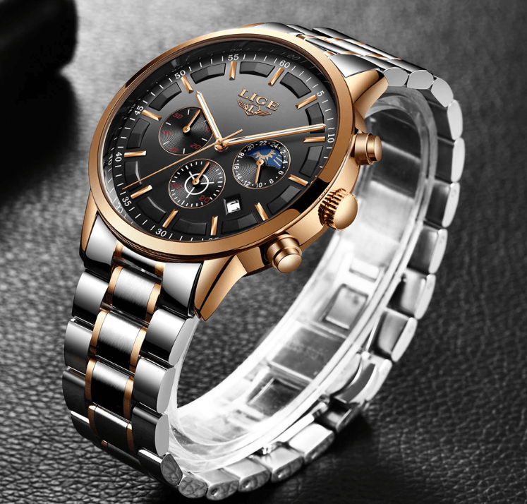 Men's Waterproof Watch With Chronometers And Date Display Unique Design Perfect Gift