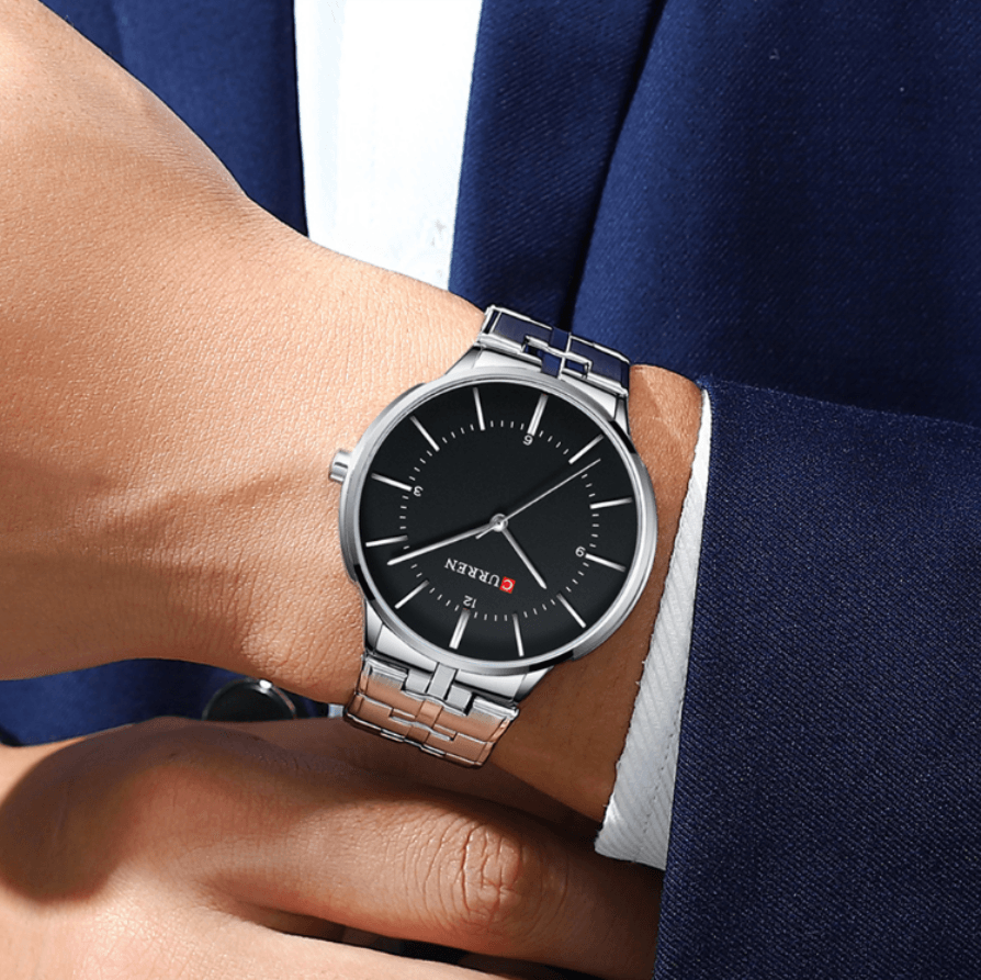 Men's Waterproof Watch With Shining Bracelet In Five Modern Designs Perfect Gift For Your Loved One