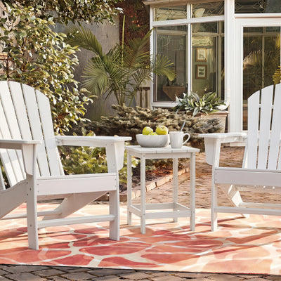 2-Pieces 18 Inches Adirondack Outdoor Side Table for Patio and Garden-White