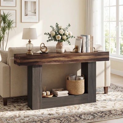 2-Tier Farmhouse Console Table 63