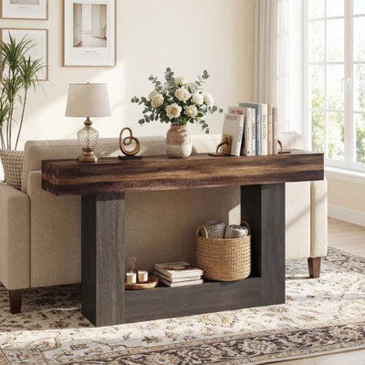 2-Tier Farmhouse Console Table 63