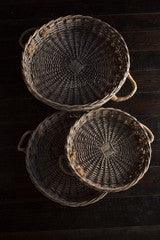 XLarge Round Willow Serving Trays - Set of 3