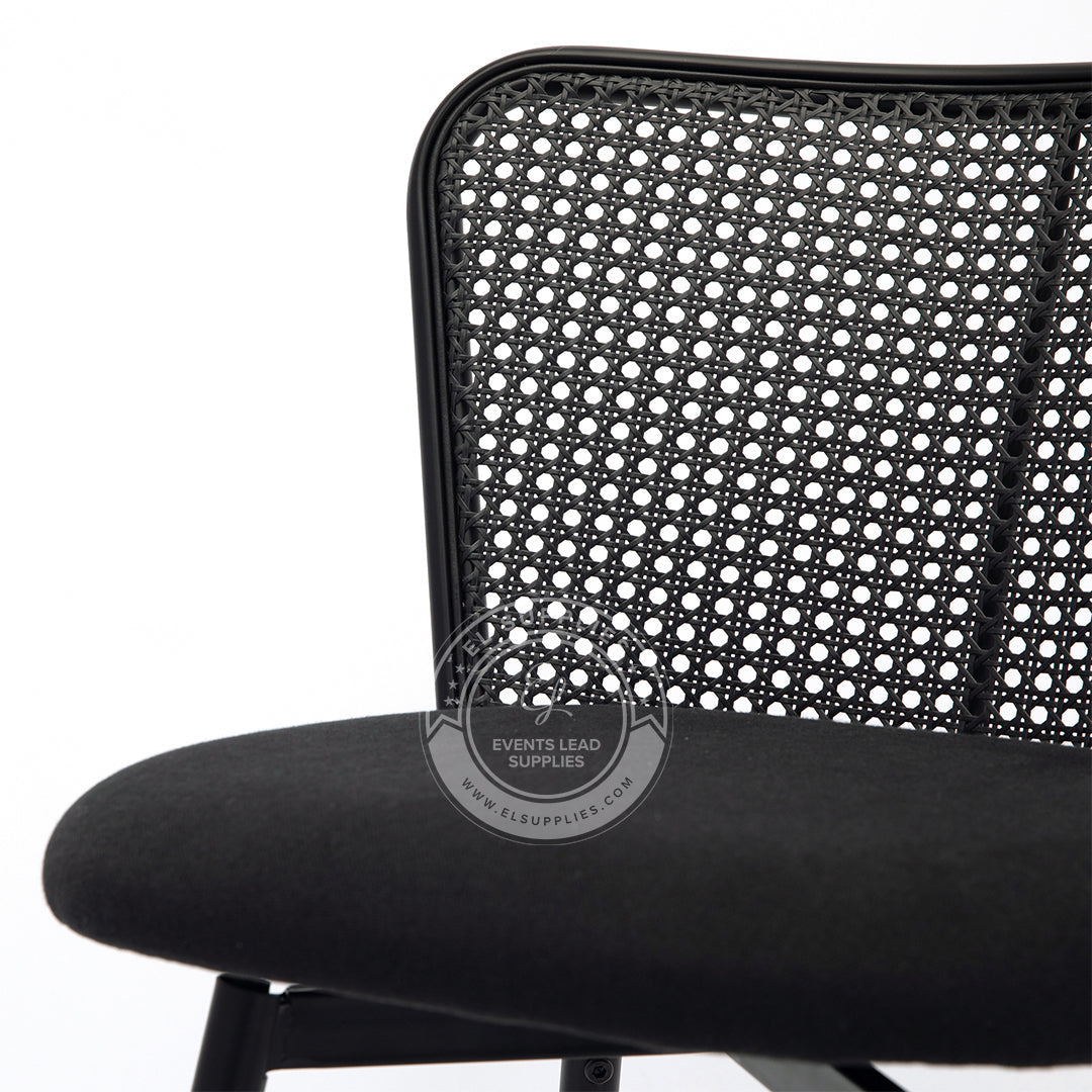MEKNES Black Rattan Swivel Barstool