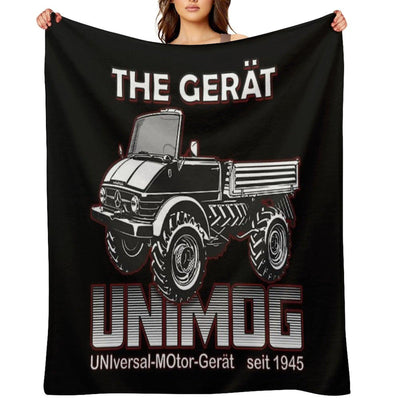 THE GREAT UNIMOG (UNIversal-MOtor-Gerät) - on Black Throw Blanket