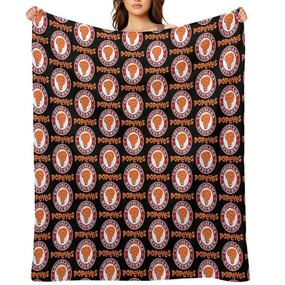 Louisiana Kitchen Popeyes Classic Logos Premium Throw Blanket
