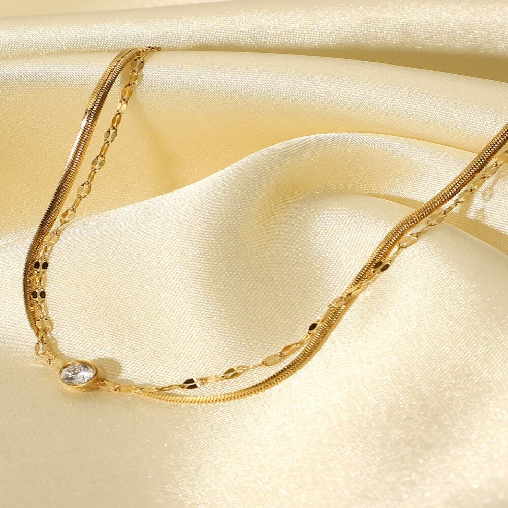 Double-Layered Herringbone Diamond Bracelet