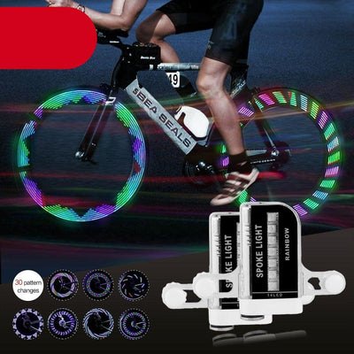 30 Pattern Bike Lights LED Bicycle Decorative Lights Riding Cool Wheels Warning LED Waterproof Bicycle Spoke Tire Light Patterns Bicycle Rim Lights For Mountain Bike Road Bikes