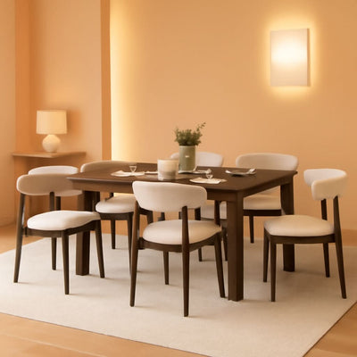 63Inch Industrial Dining Table Set With UpholsteredChairs