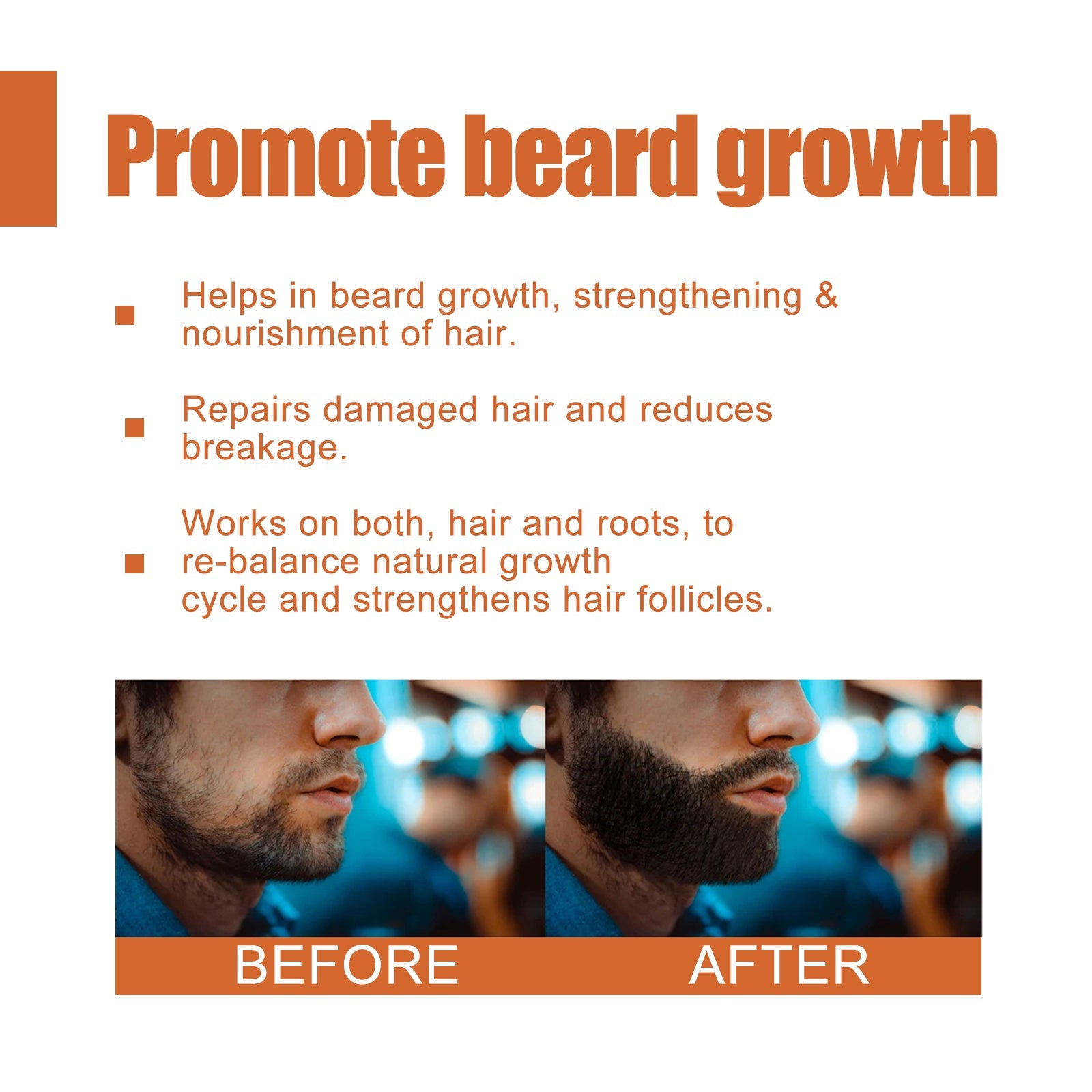 Beard Growth Care Oil Strong And Dense Growth Men's Beard Nourishing Care Essential Oil