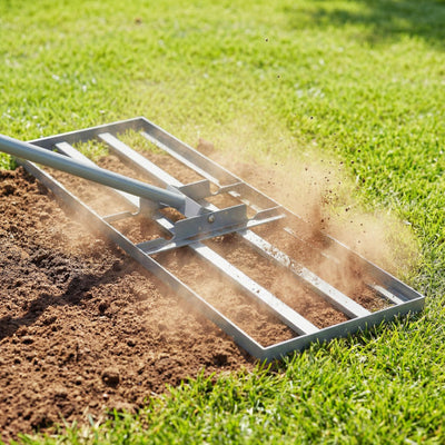 30 x 10 Inch Heavy Duty Lawn Level Tool with 69 Inch Handle-Silver