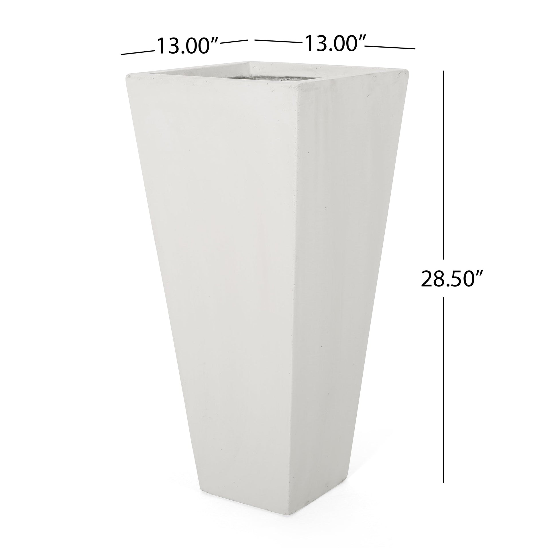13' x 28.5' Modern Outdoor MGO Cast Stone Planter, White