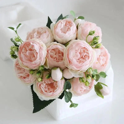 30cm Artificial Silk Peony Flowers Bouquet for Home Decoration - Faux Christmas Flowers & Wedding Flowers