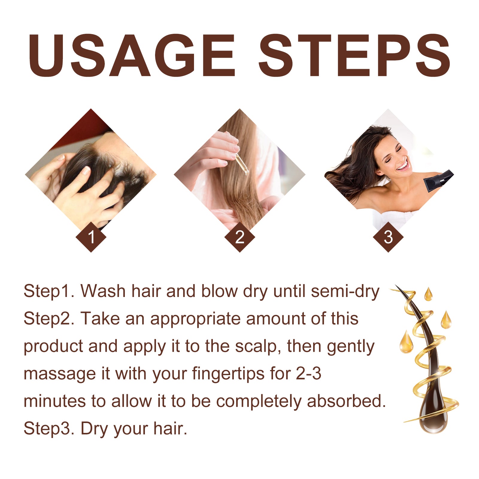 Castor Oil Hair Dense Essential Oil Repair Damaged Hair, Nourish Scalp, Strengthen Hair And Prevent Hair Loss