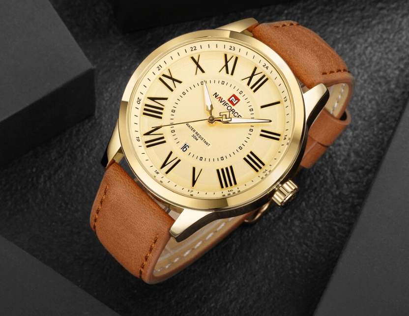 Universal Waterproof Watch With Details Of Great Design Numbers And Date Display Perfect Gift