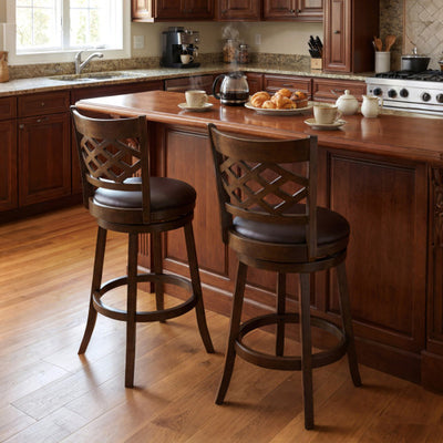 31 Inch Counter Height Bar Stools Set of 2 with Rubber Wood Frame-31 Inch