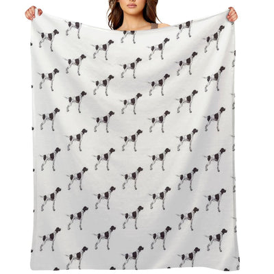 English Pointer Dog Breed Show Stack Stand Plush Throw Blanket