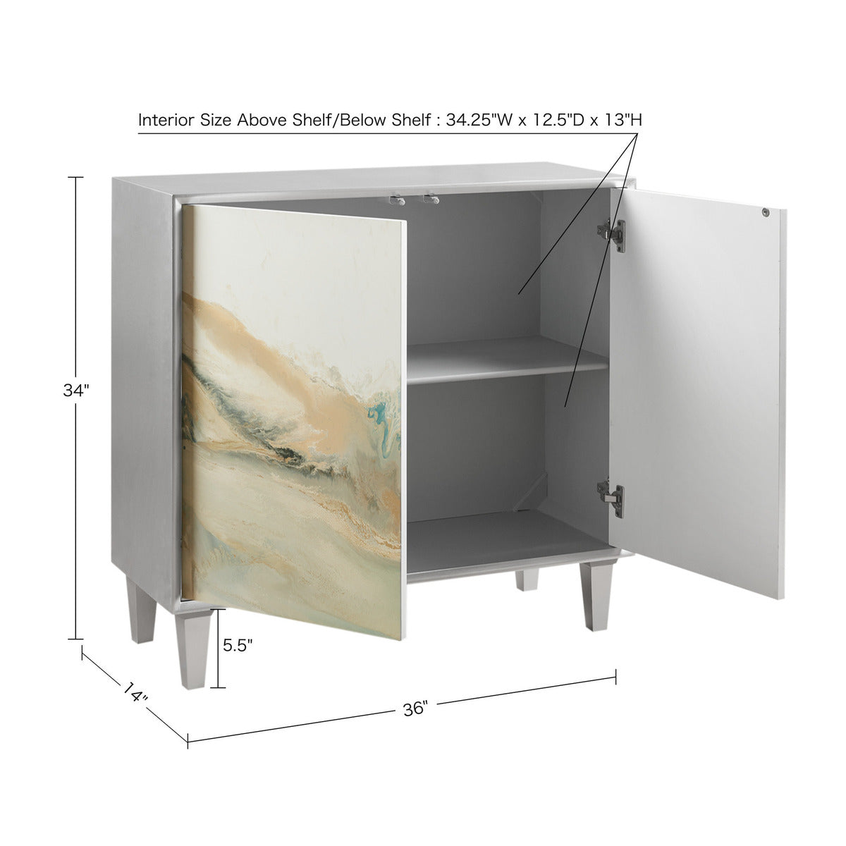Bering 2 Door Abstract Modern Accent Chest