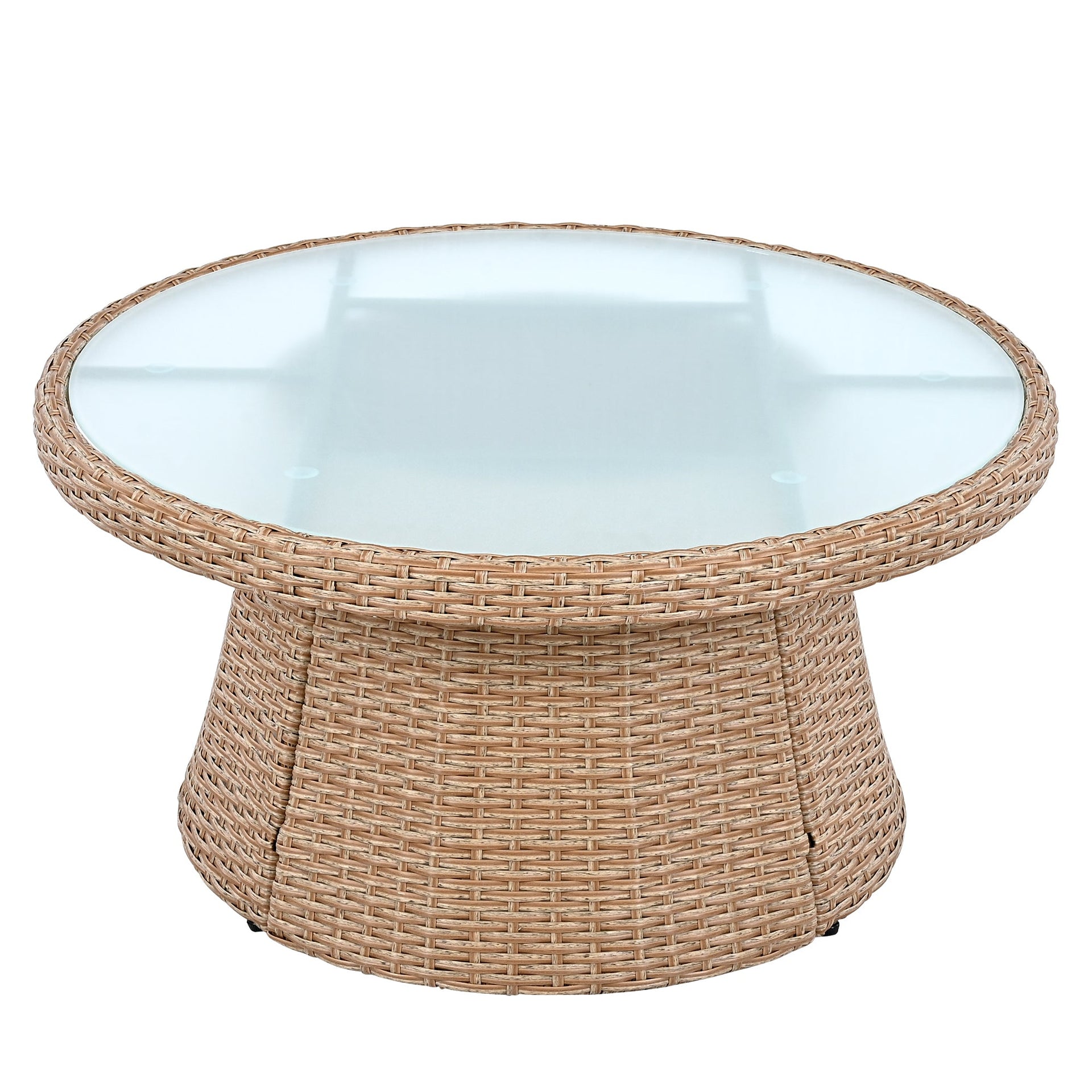 10-Piece Outdoor Sectional Half Round Patio Rattan Sofa Set, PE Wicker Conversation Furniture Set for Free Combination, White
