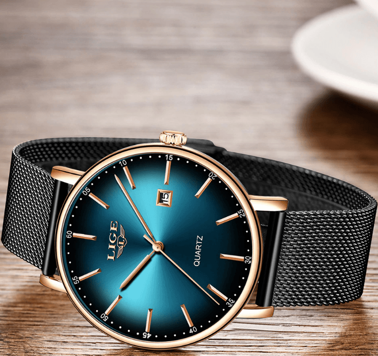 Men's Elegant Watch With Stainless Steel Straps And Special Date Display Excellent Look Unique Design Perfect Gift