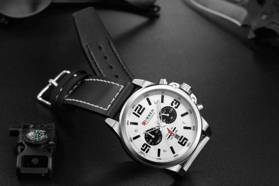 Retro Waterproof Watch With Chronometers Steel Case And Leather Belts Unique Design Excellent Look Perfect Gift For Your Man