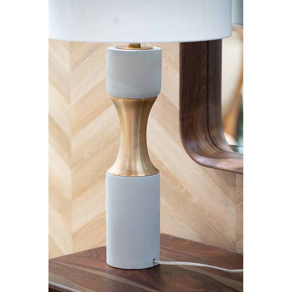 15x15x30' Cement With Metal Table Lamp