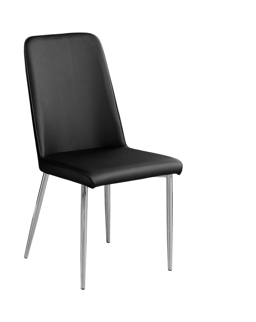 Set of Two White And Silver Upholstered Faux Leather Dining Side Chairs
