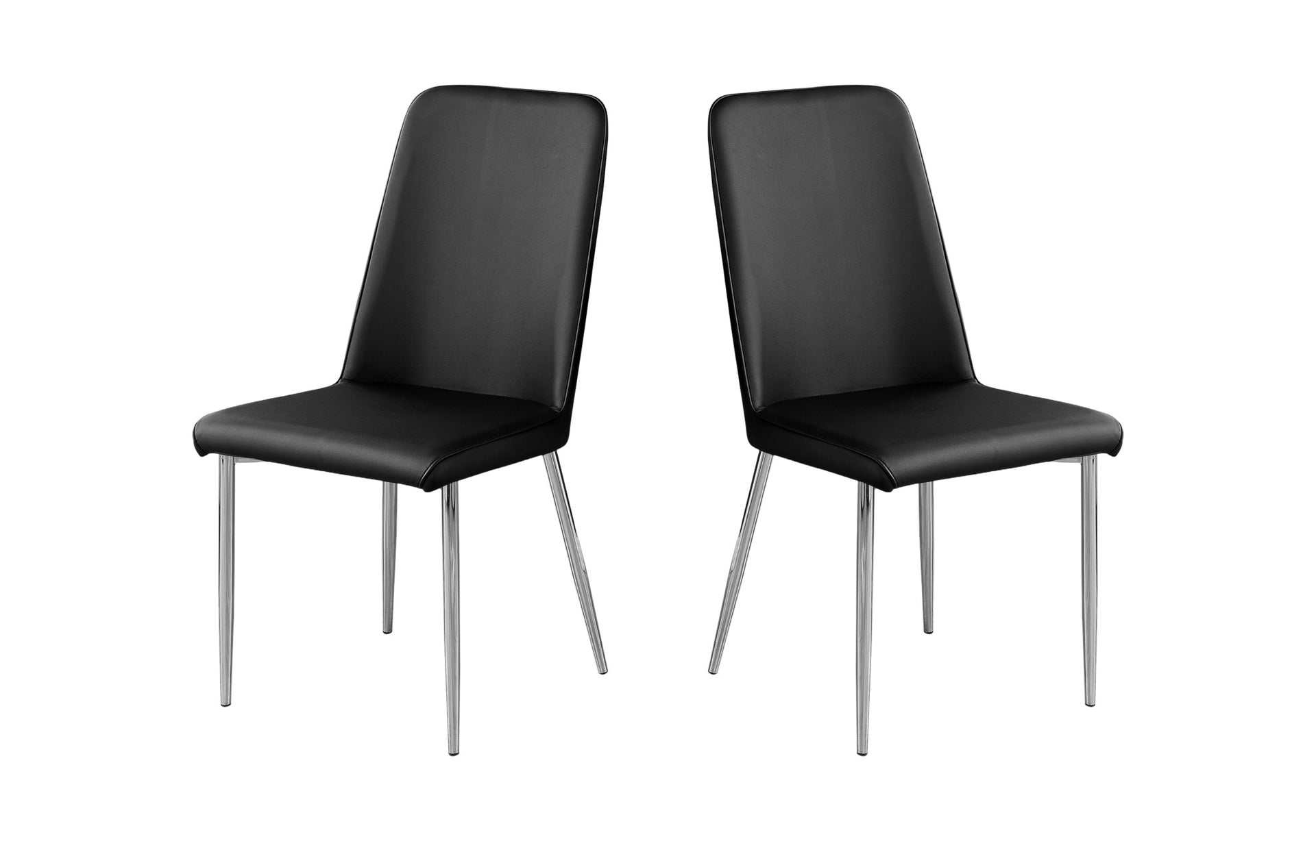 Set of Two White And Silver Upholstered Faux Leather Dining Side Chairs