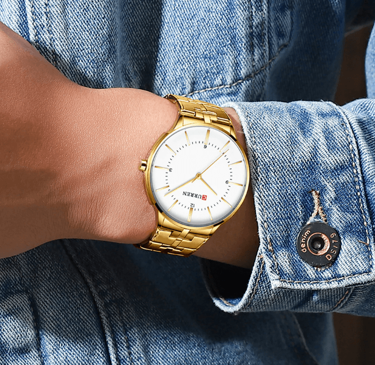 Men's Waterproof Watch With Shining Bracelet In Five Modern Designs Perfect Gift For Your Loved One
