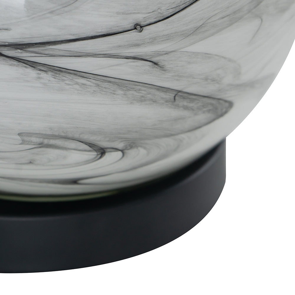 14x14x23' White And Grey Glass Table Lamp