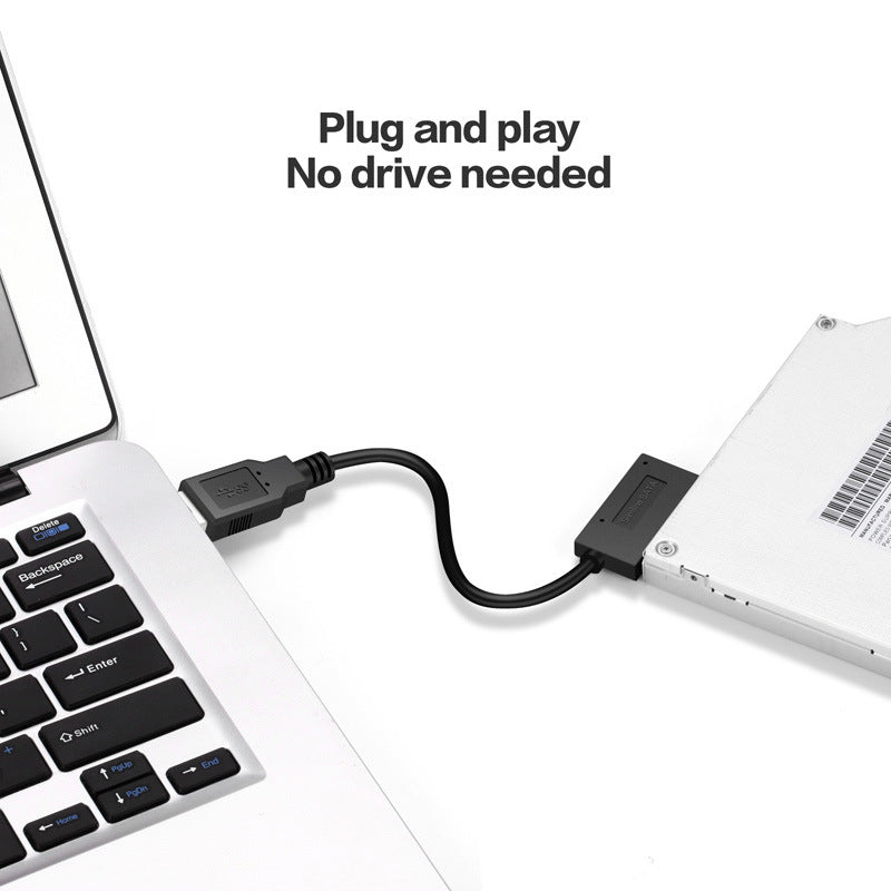 Notebook optical drive cable SATA to USB adapter cable 6+7P SATA to USB 2.0 easy drive cable adapter box