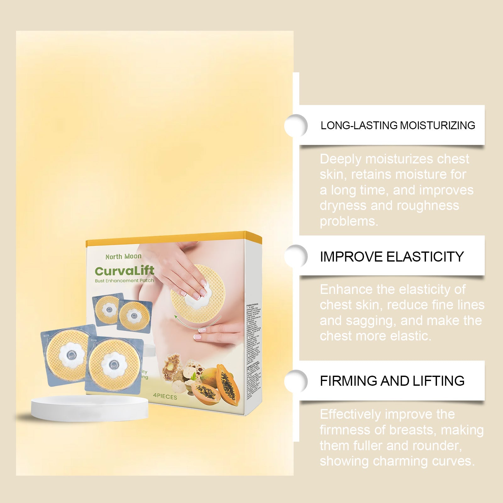 Women's Chest Patch, Women's Chest Patch Nourishing Care Chest Lightweight Breathable Invisible Patch