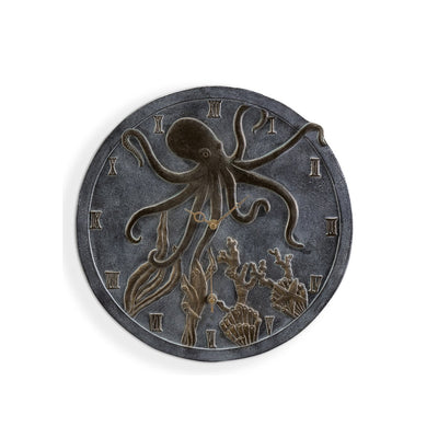 Octopus Wall Mounted Garden Clock and Thermometer