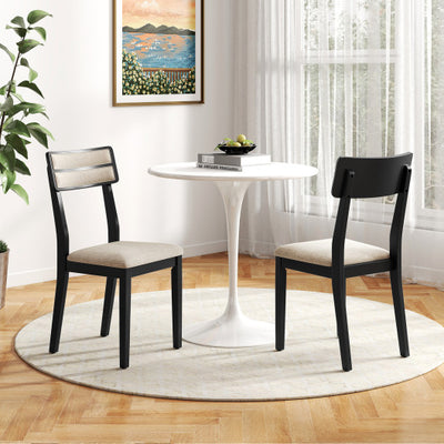 Modern Dining Chairs Set of 2 with Tilt Backrest for Dining Room-Black
