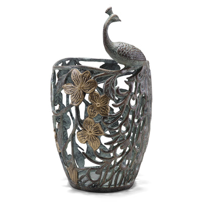 Peacock and Leaves Candleholder