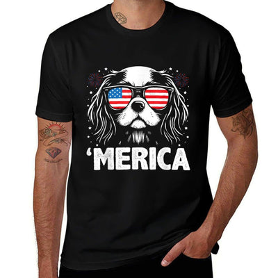 Cavalier King Charles 4th Of July Merica Patriotic Dog Classic T-Shirt