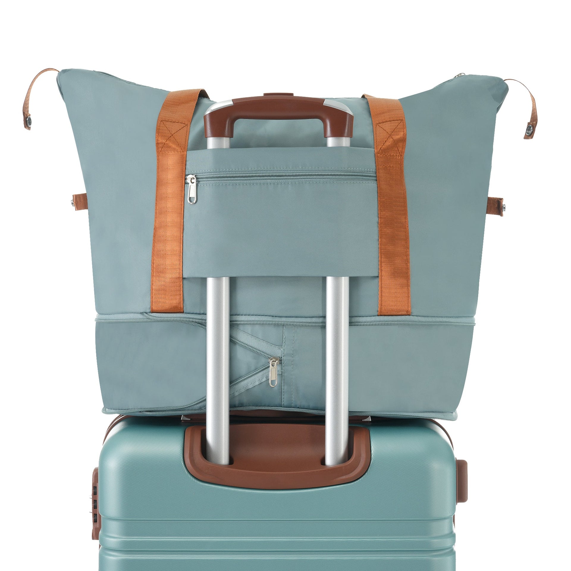 Hardshell Luggage Sets with Bags Carry-on Suitcase Double Spinner Wheels with TSA Lock ,Single Vintage Luggage 20 IN,Green