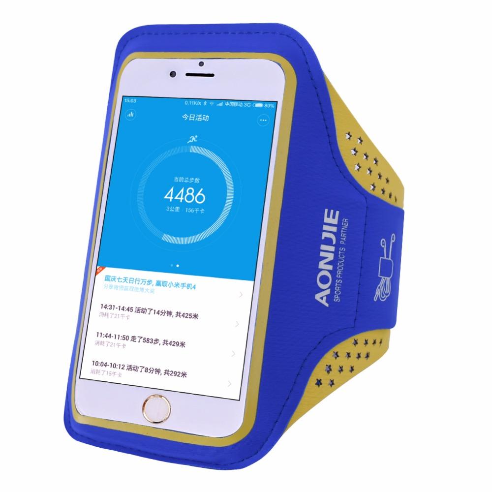 AONIJIE Running Arm Pack Outdoor Sport Hiking Camping Gym Fitness 5.5 4.7 Inch Touch Screen iPhone 6S Mobile Phone Bag