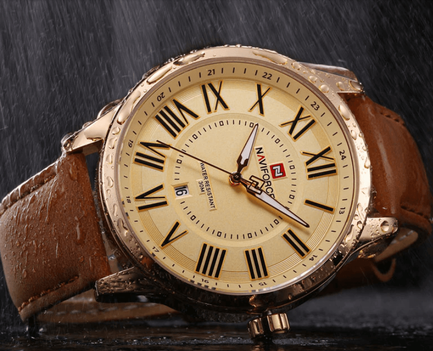 Universal Waterproof Watch With Details Of Great Design Numbers And Date Display Perfect Gift