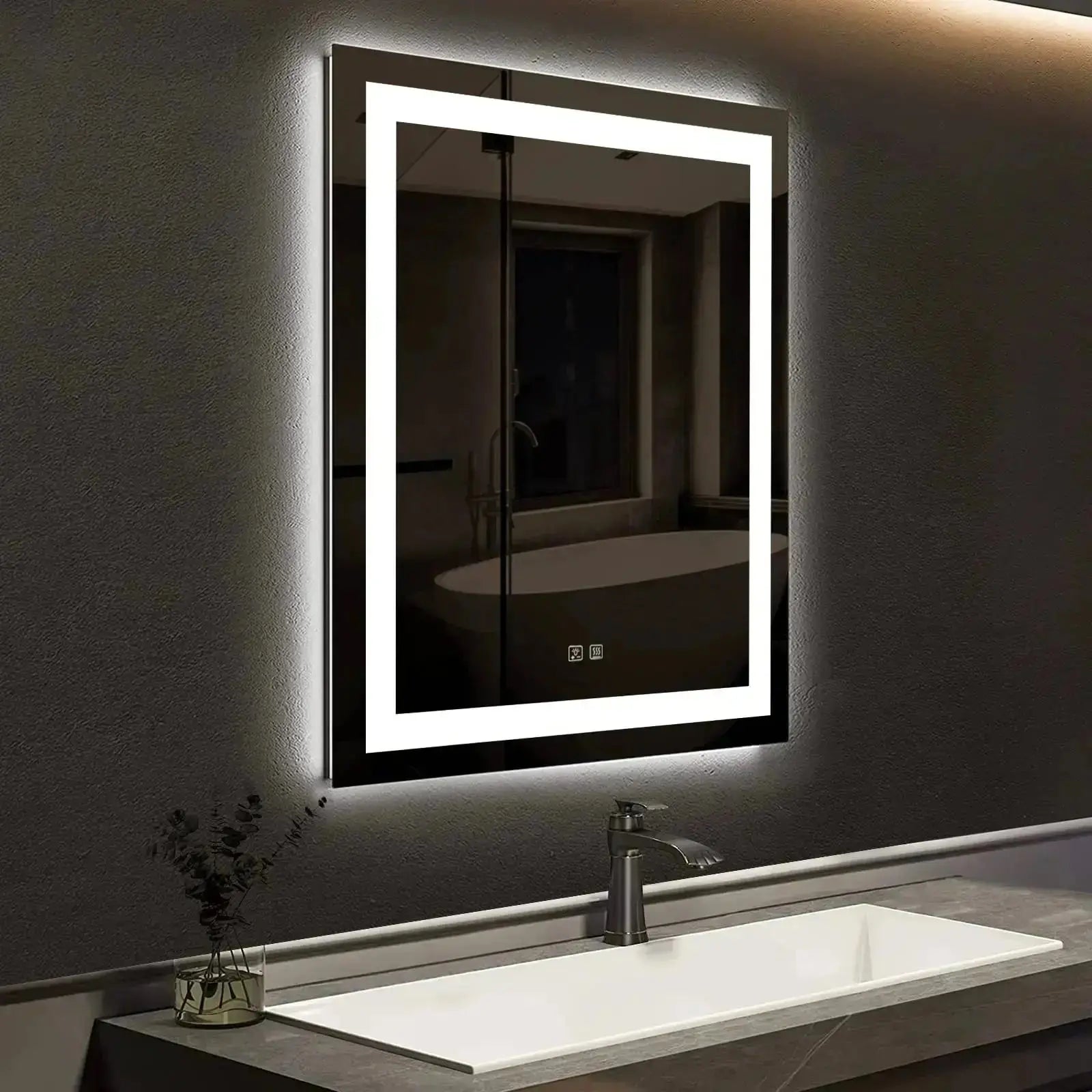 36 x 24 Inch Center Glow LED Bathroom Mirror