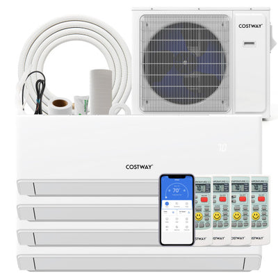 36000 BTU 4 Zone 23 SEER2 Mini Split Air Conditioner Wifi Enabled with Heat Pump-7K + 7K + 7K + 24K