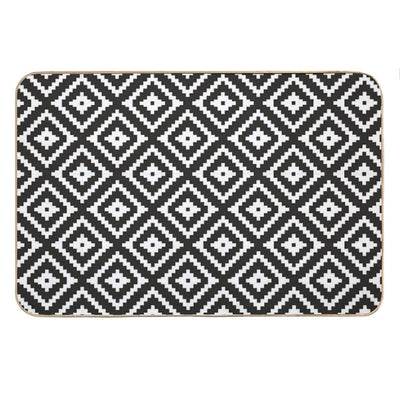 Aztec - White on Black Bath Mat